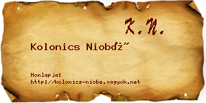 Kolonics Niobé névjegykártya